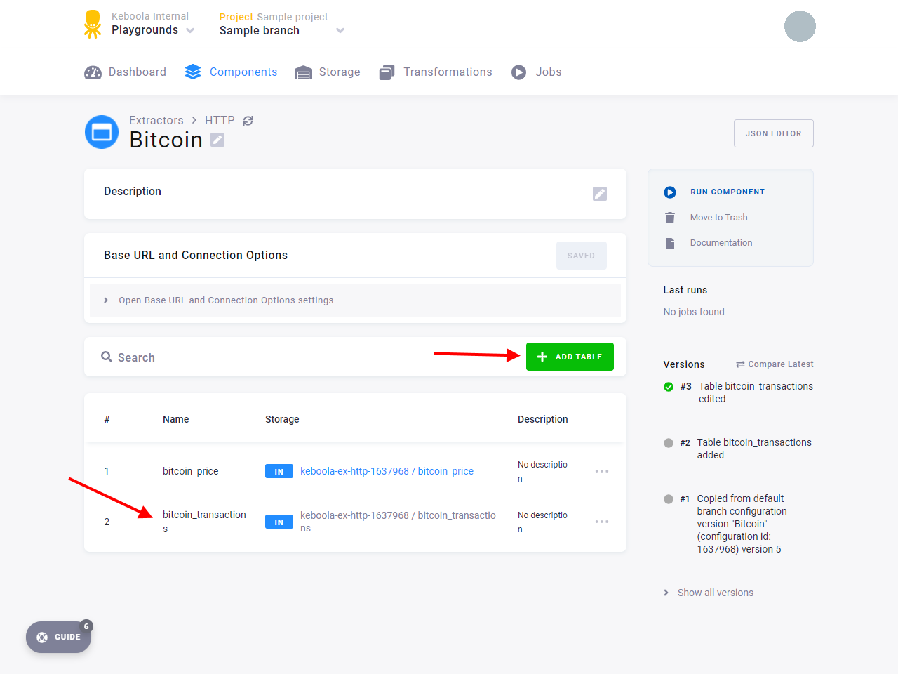 Extractor for transactions