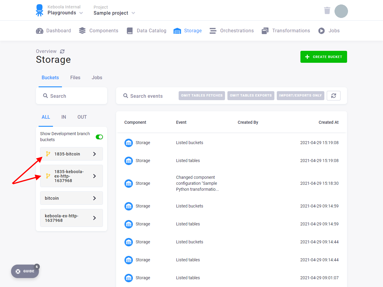 Screenshot - Production storage